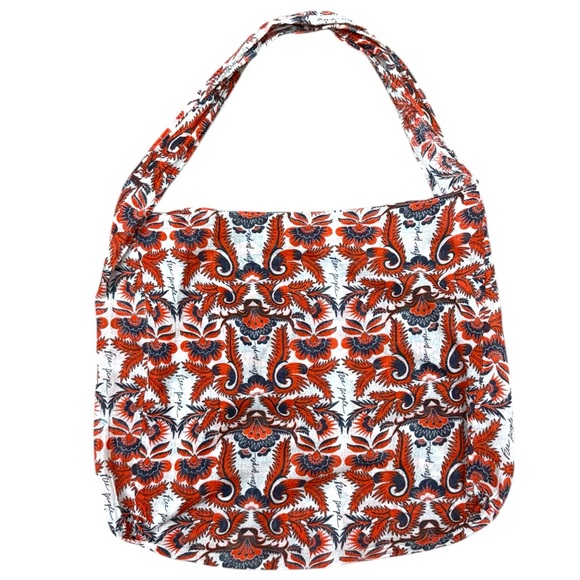 Free People Oversized Orange Floral Shopper Tote Bag - Picture 9 of 9